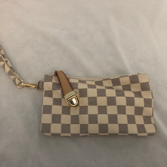 Grey & White Checkered Backpack & Matching Wristlet main image 6